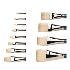 WINSOR & NEWTON™ WINTON Borstenpinsel für Öl- und Acryl, kurz und flach